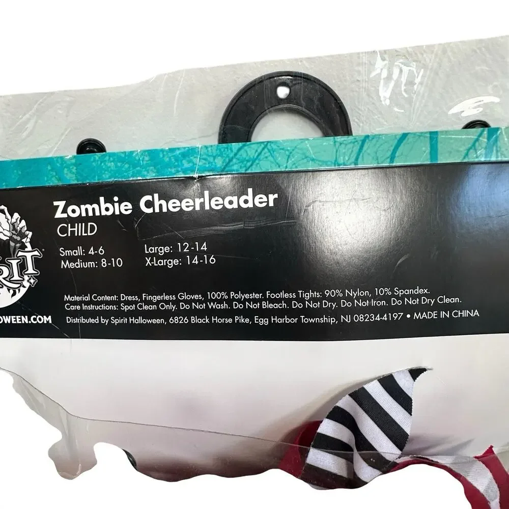 Spirit Halloween Girl’s Zombie Cheerleader Costume Size Small (4-6) - Picture 4 of 8